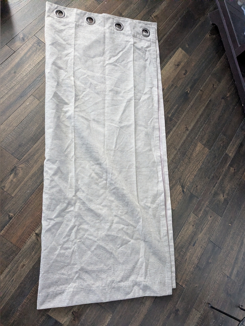 Neutral Textured Grommet Panel Curtain